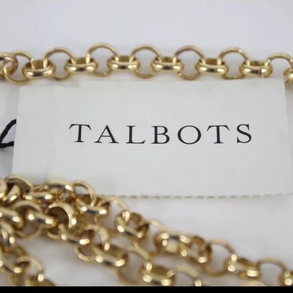 TALBOTS FACETED CRYSTAL CABACHON BLACK GOLD NECKLACE 18"+3" NWT - Picture 7 of 7